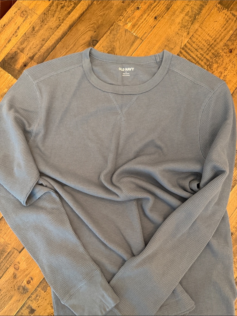 Old Navy Men’s Slate Blue Crewneck Thermal Sweater